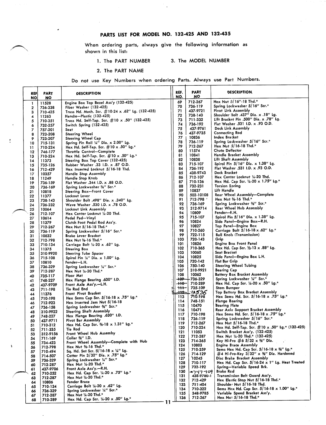 MTD 132-425, 132-435 manual 