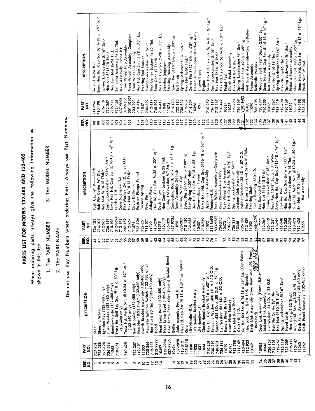 MTD 132-480, 132-485 manual 