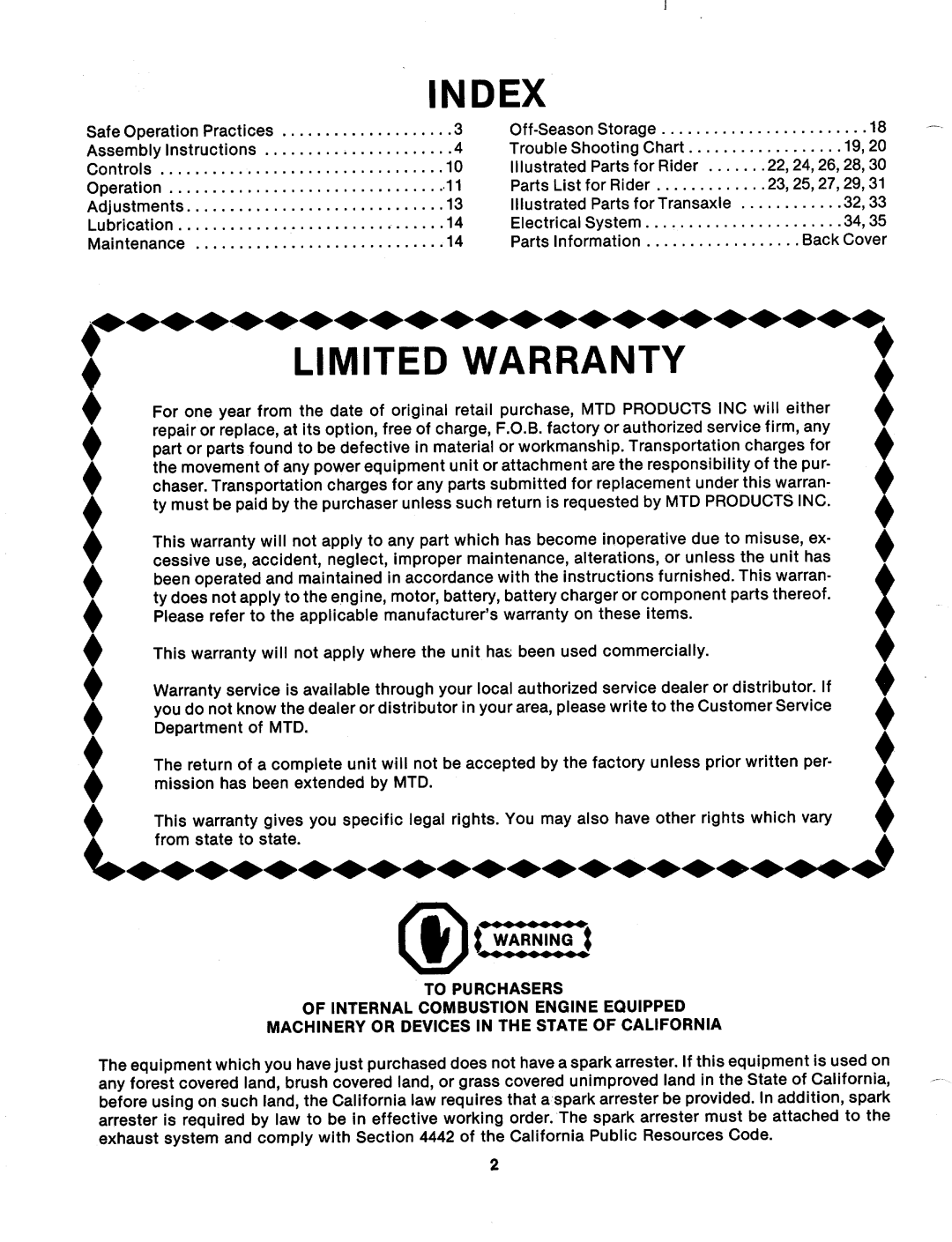 MTD 132-628A, 132-621A, 132-620A manual 