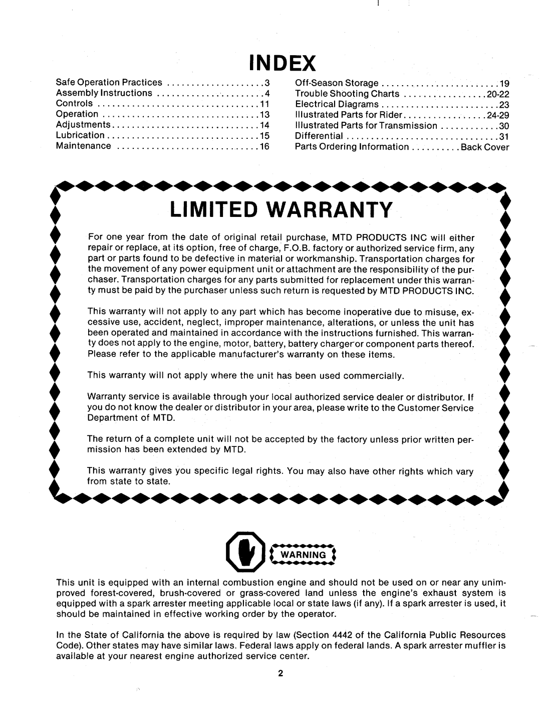 MTD 133-390A, 133-395A manual 