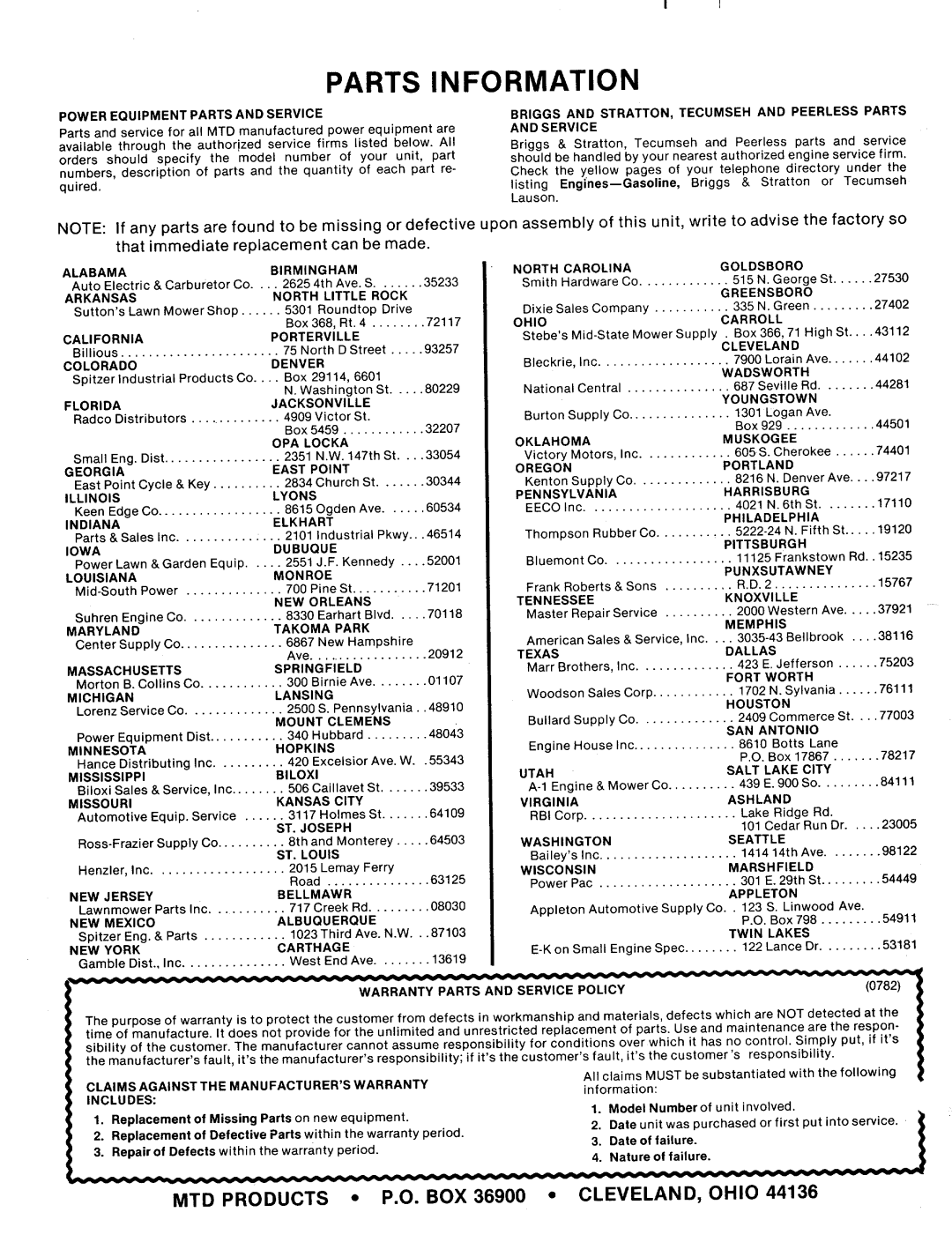 MTD 133-390A, 133-395A manual 