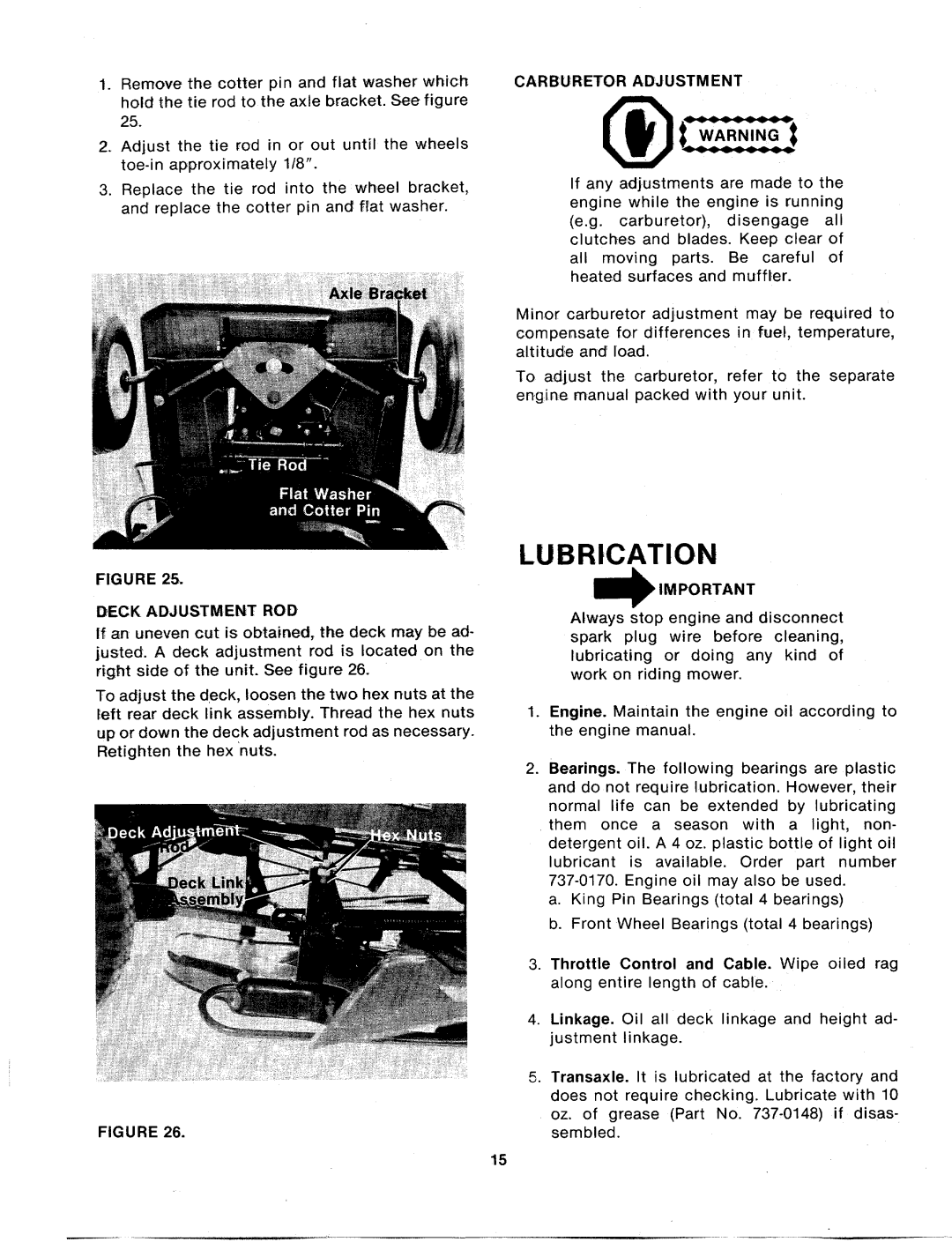 MTD 133-502A, 133-506A, 133-504A manual 