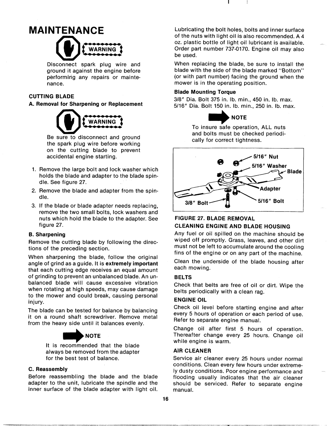 MTD 133-506A, 133-502A, 133-504A manual 