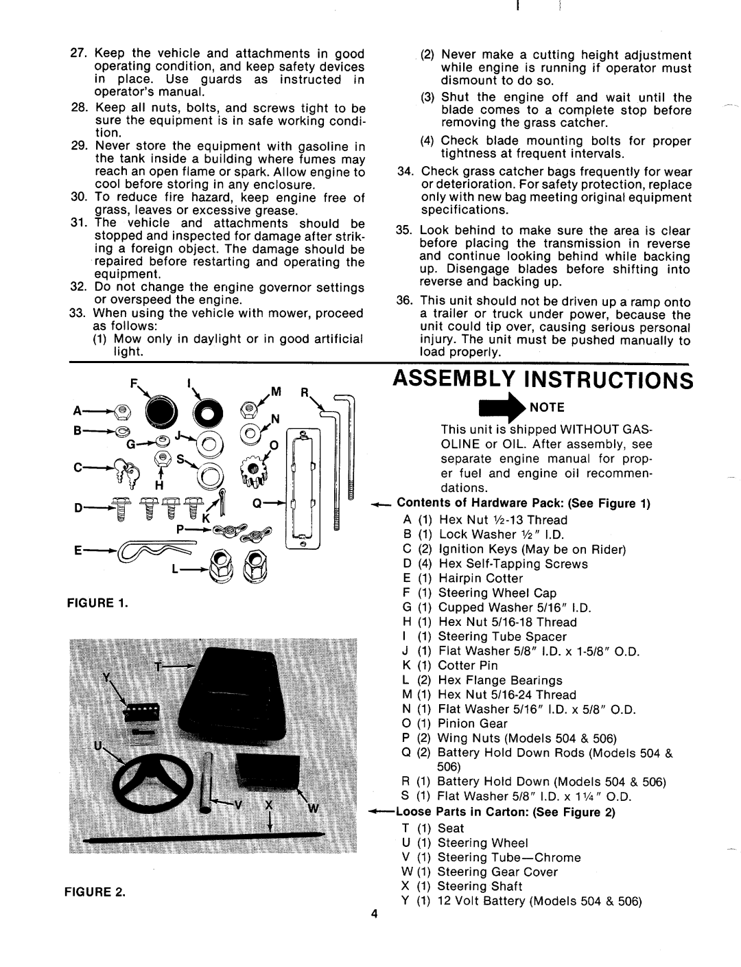 MTD 133-506A, 133-502A, 133-504A manual 