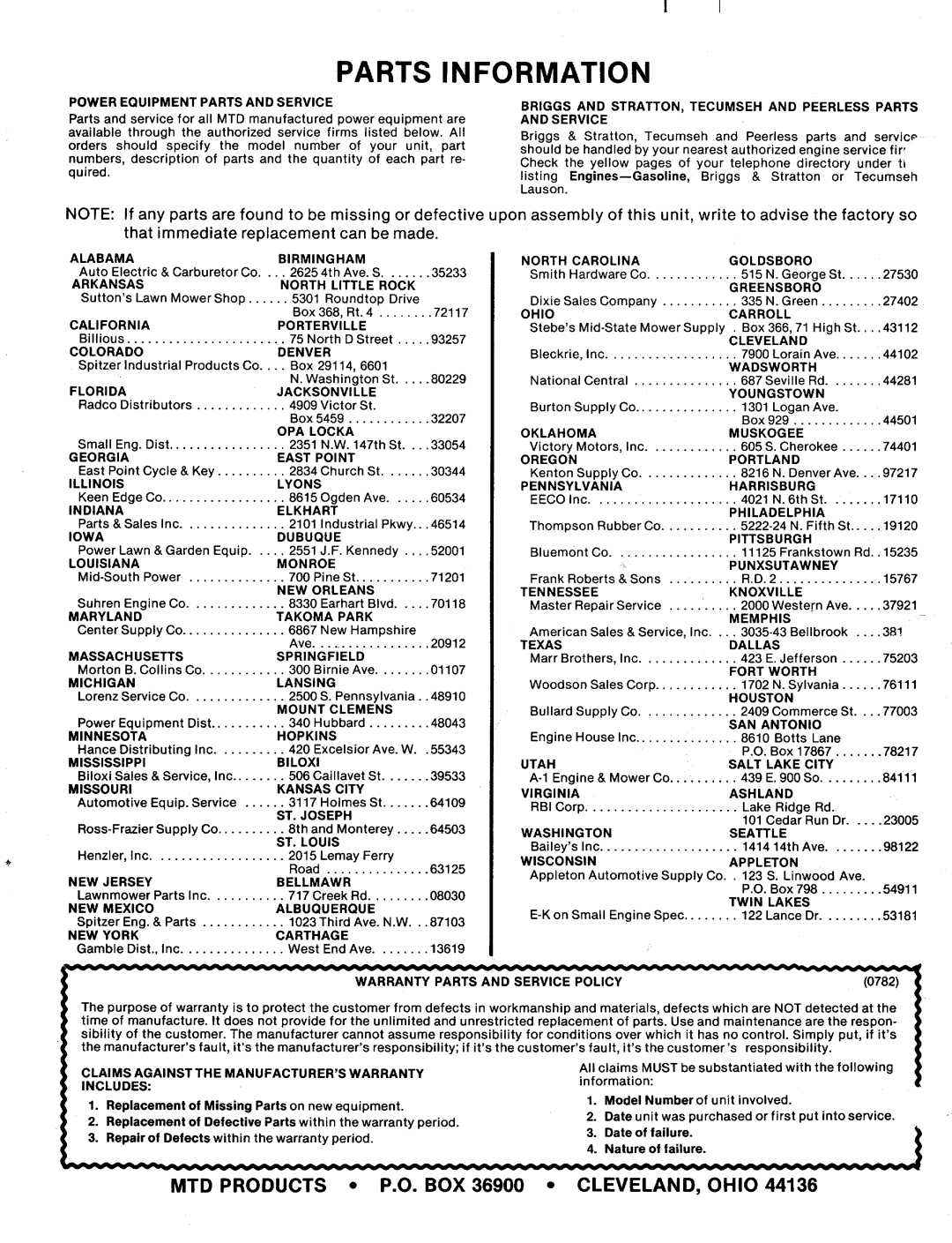 MTD 133-699A manual 