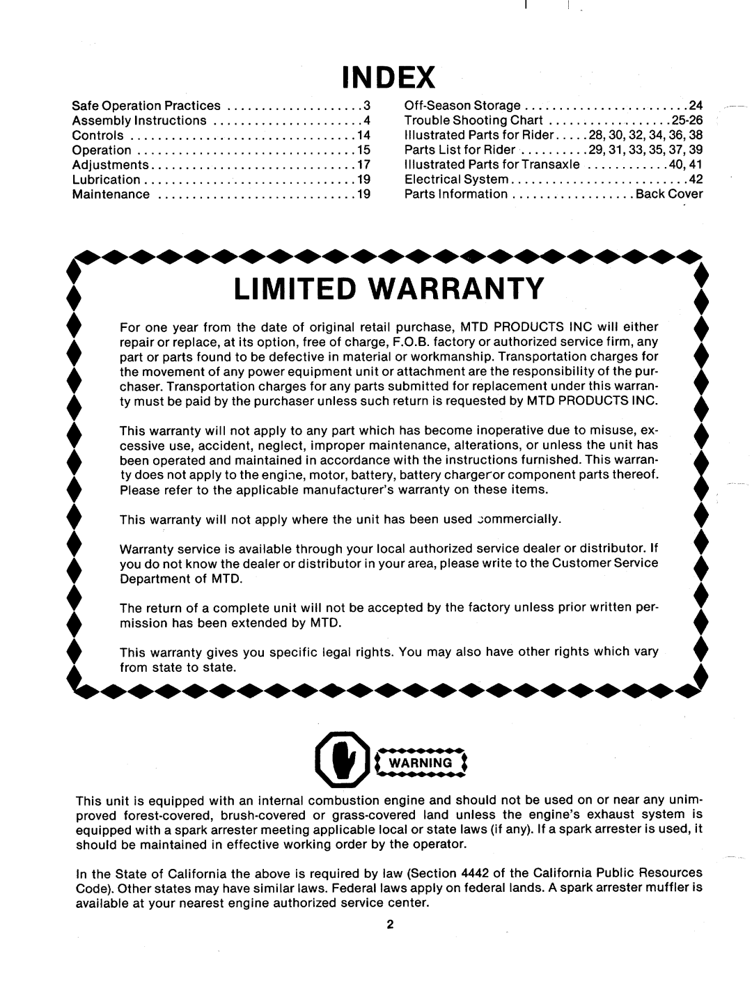 MTD 133-699A manual 