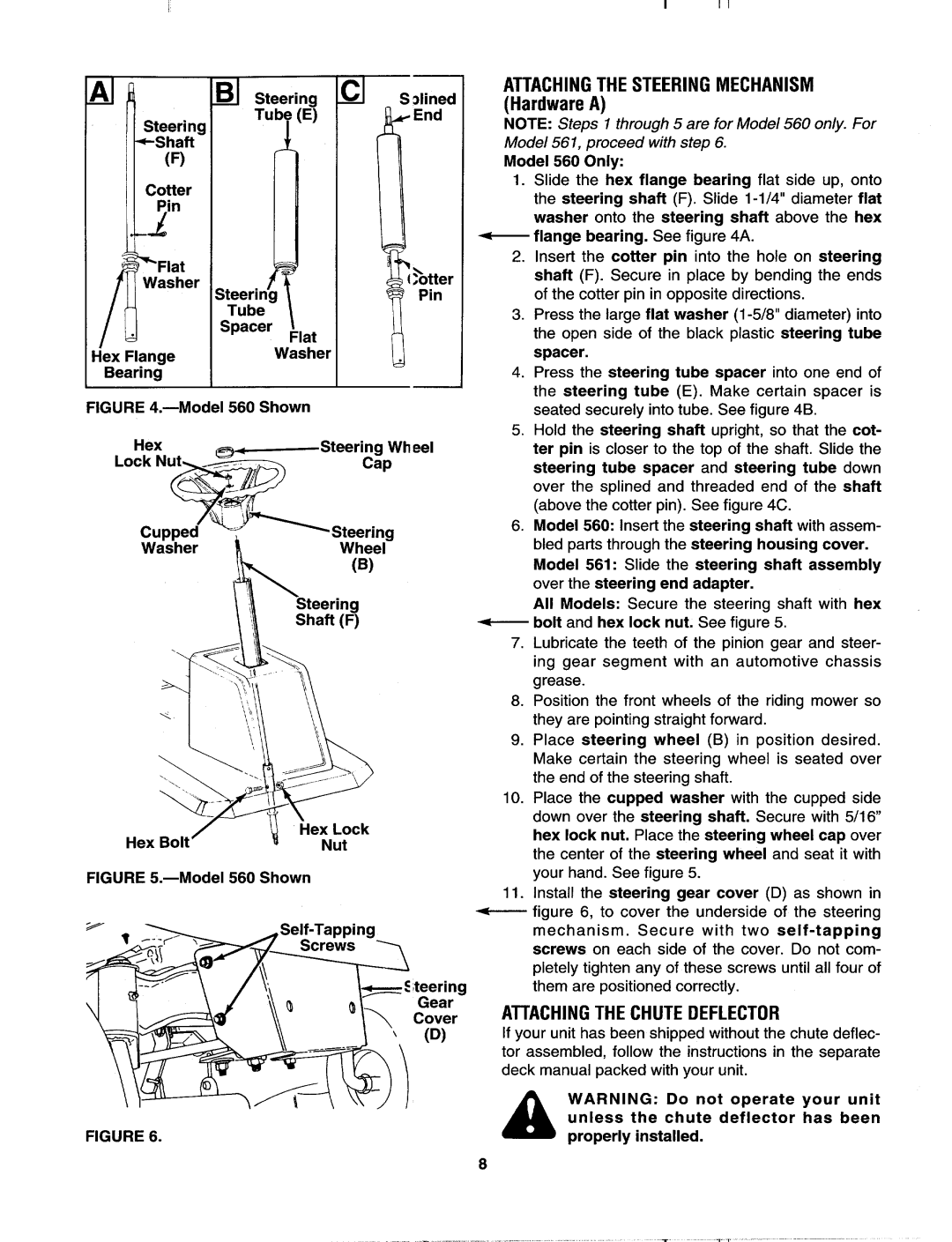 MTD 133I561F000, 133A560B00 manual 