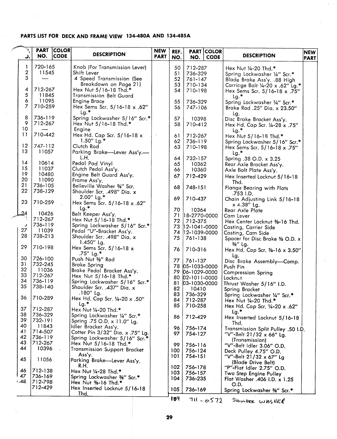 MTD 134-485A, 134-480A manual 