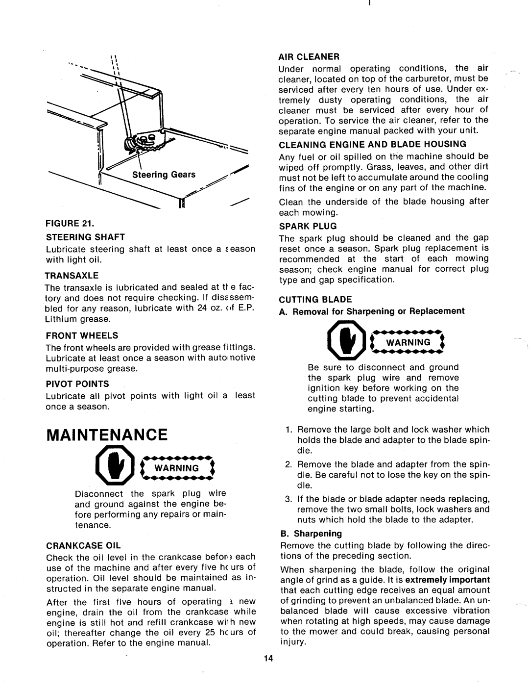 MTD 134-638-000, 134-698-000, 134-618-000, 134-668-000 manual 