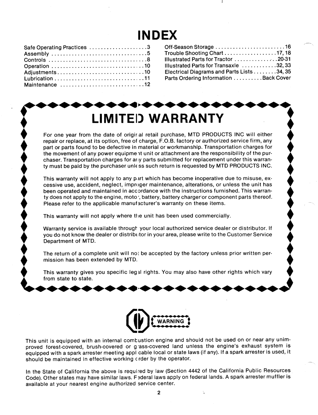 MTD 134-734-000, 134-737-000, 134-736-000, 134-731-000, 134-733-000, 134-732-000, 134-735-000, 134-723-000, 134-720-000 manual 