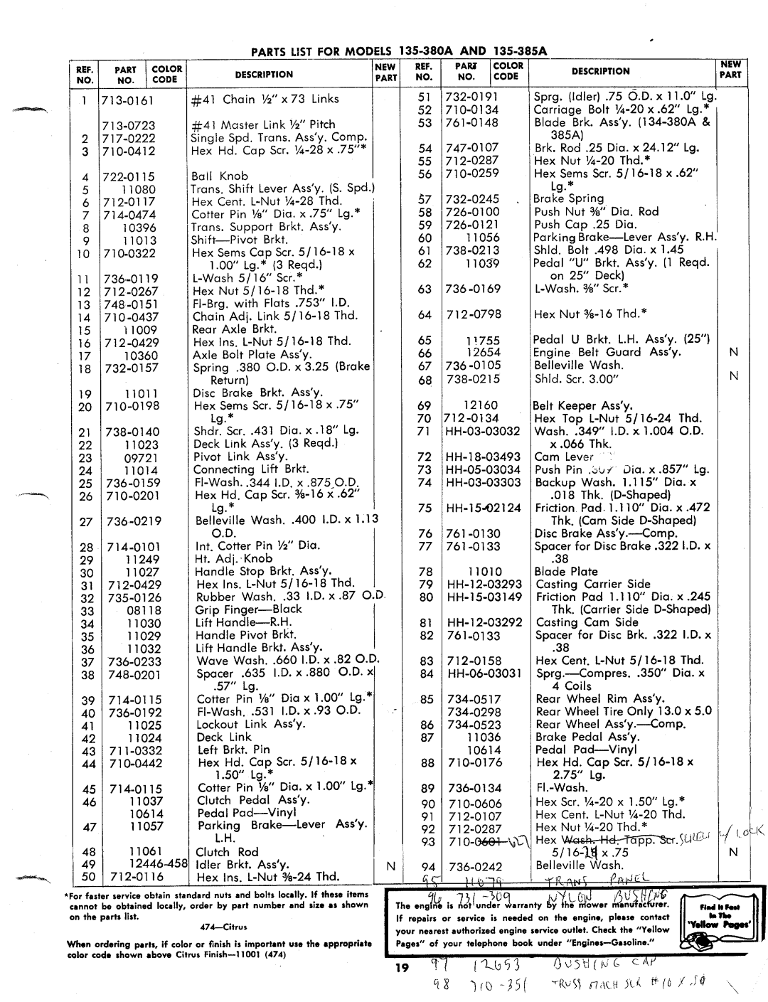 MTD 135-385A, 135-380A manual 