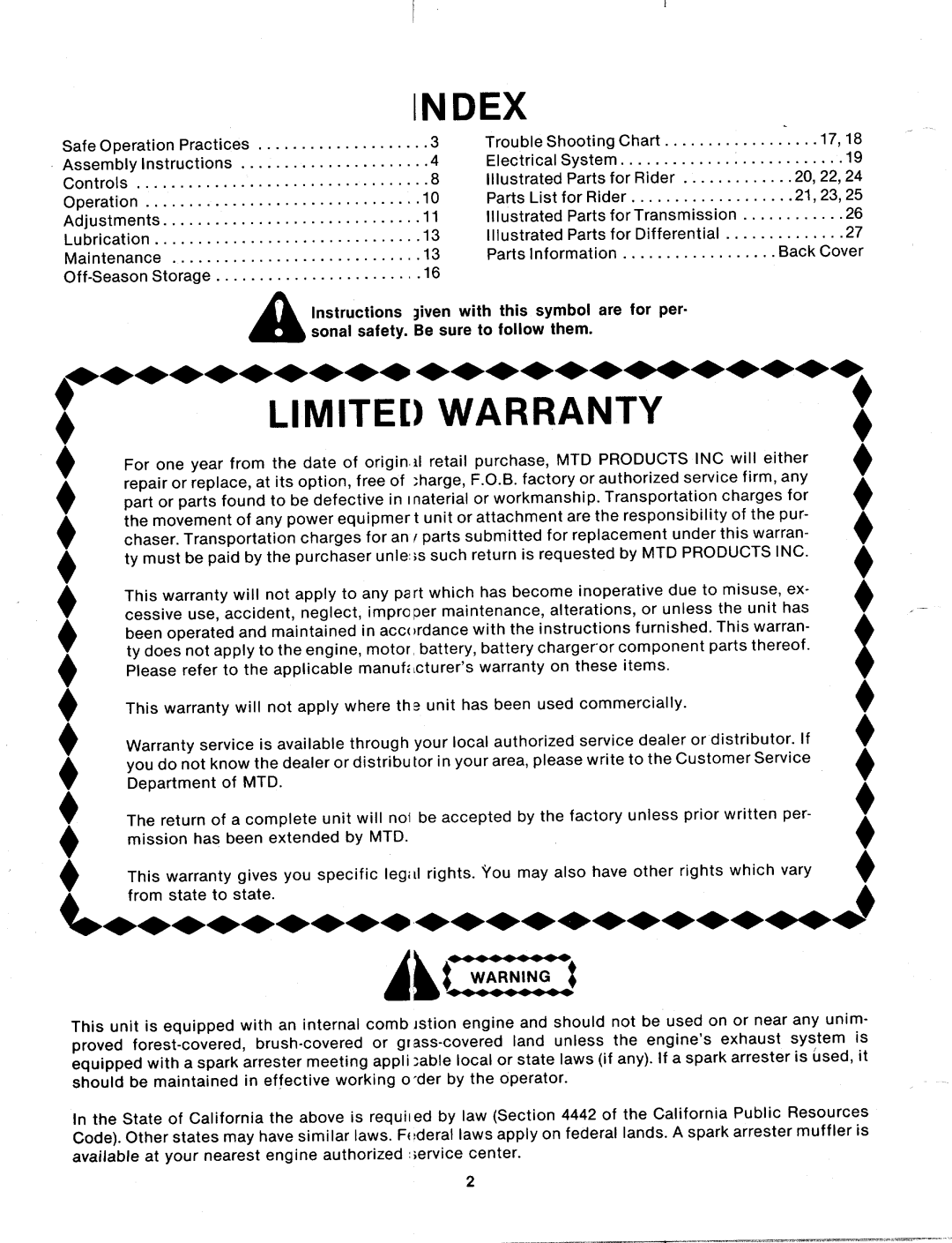 MTD 135-397-000, 135-395-000, 135-398-000 manual 