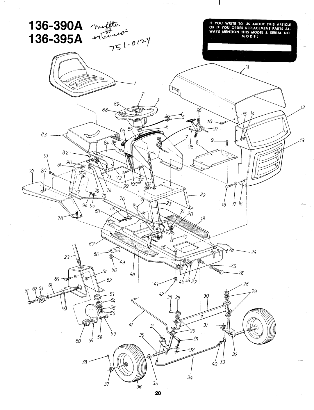 MTD 136-390A, 136-395A manual 