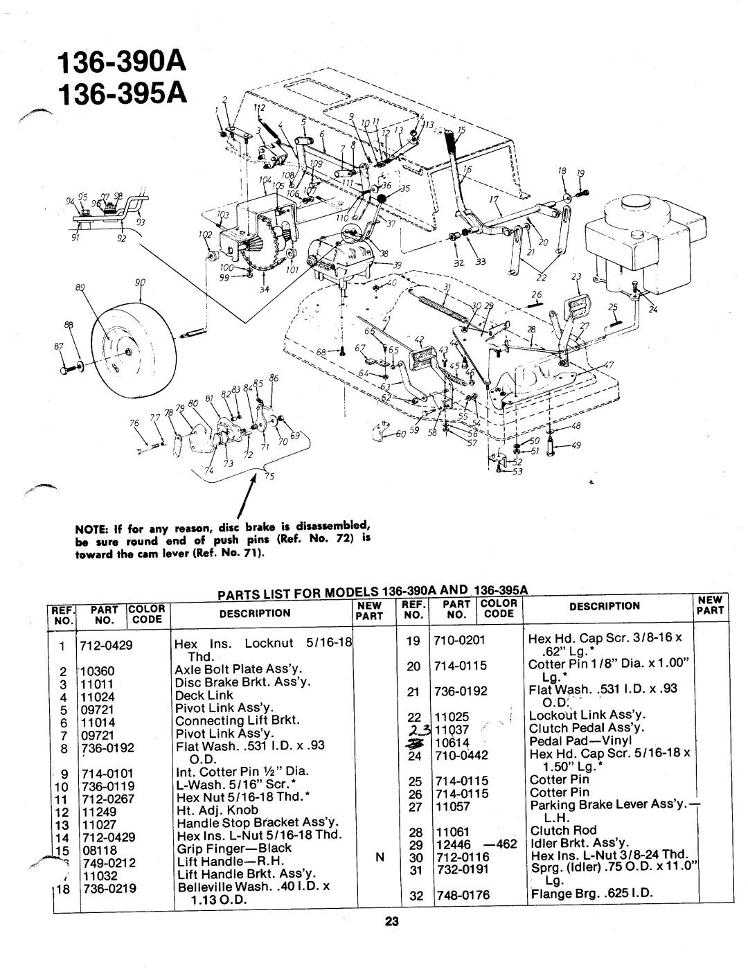 MTD 136-395A, 136-390A manual 
