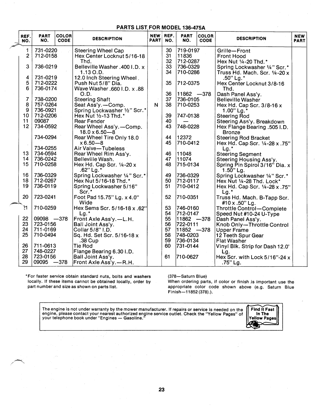 MTD 136-475A manual 