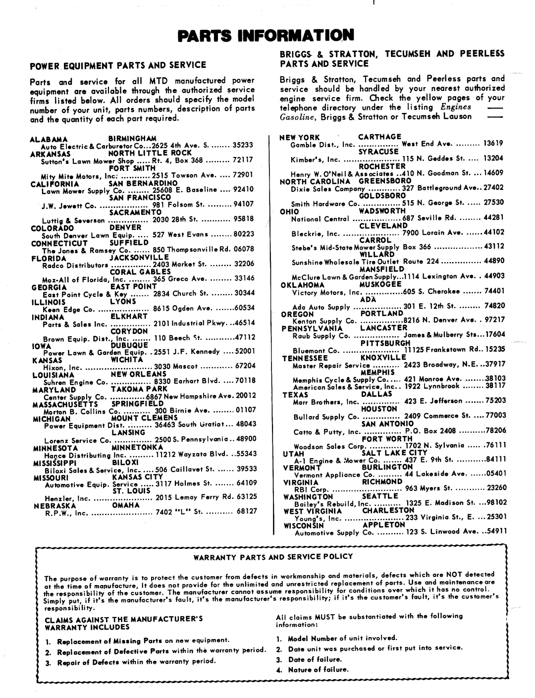 MTD 136-497A, 136-495A manual 