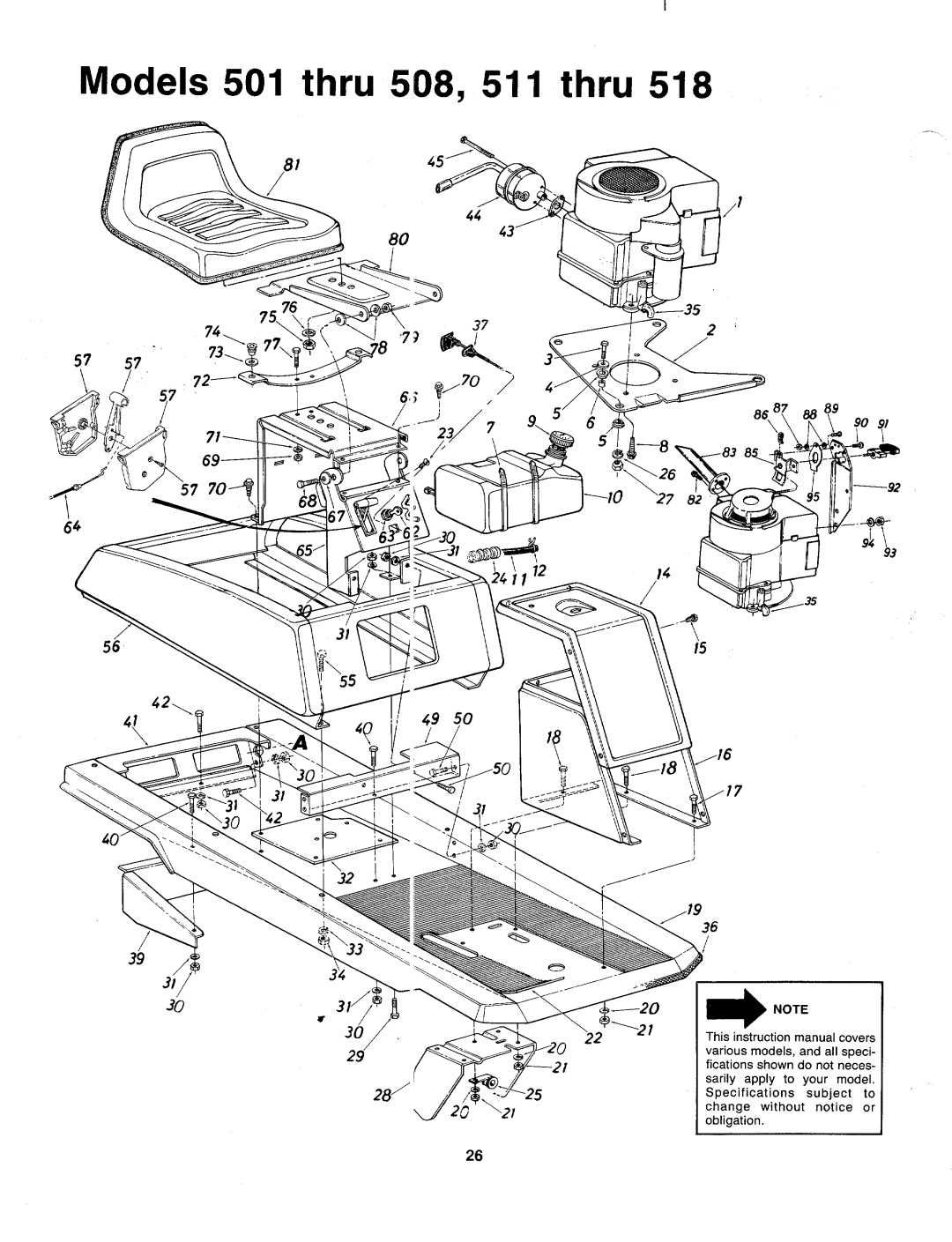 MTD 136-508-000, 136-511-000, 136-518-000, 136-501-000 manual 