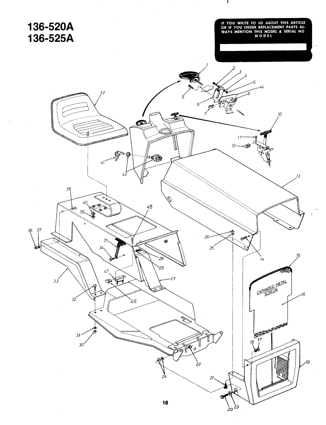 MTD 136-520A, 136-525A manual 