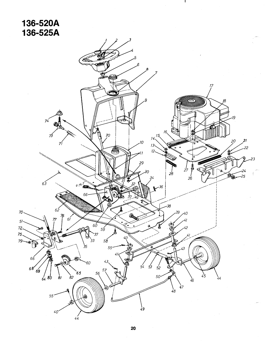 MTD 136-520A, 136-525A manual 