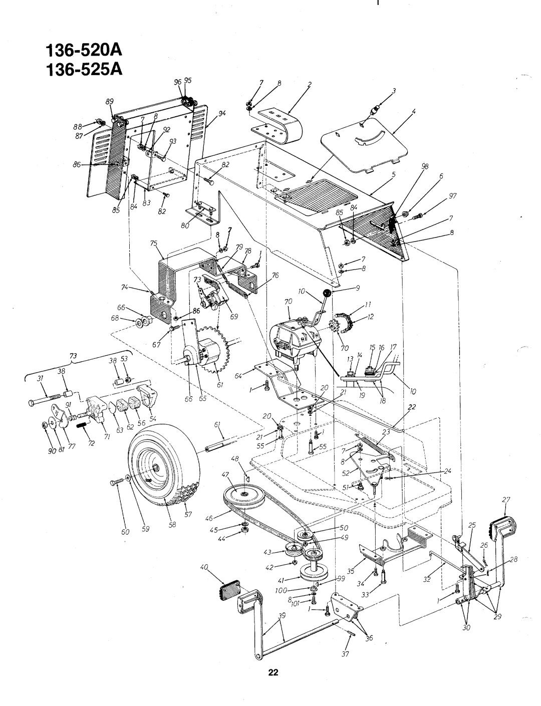 MTD 136-520A, 136-525A manual 