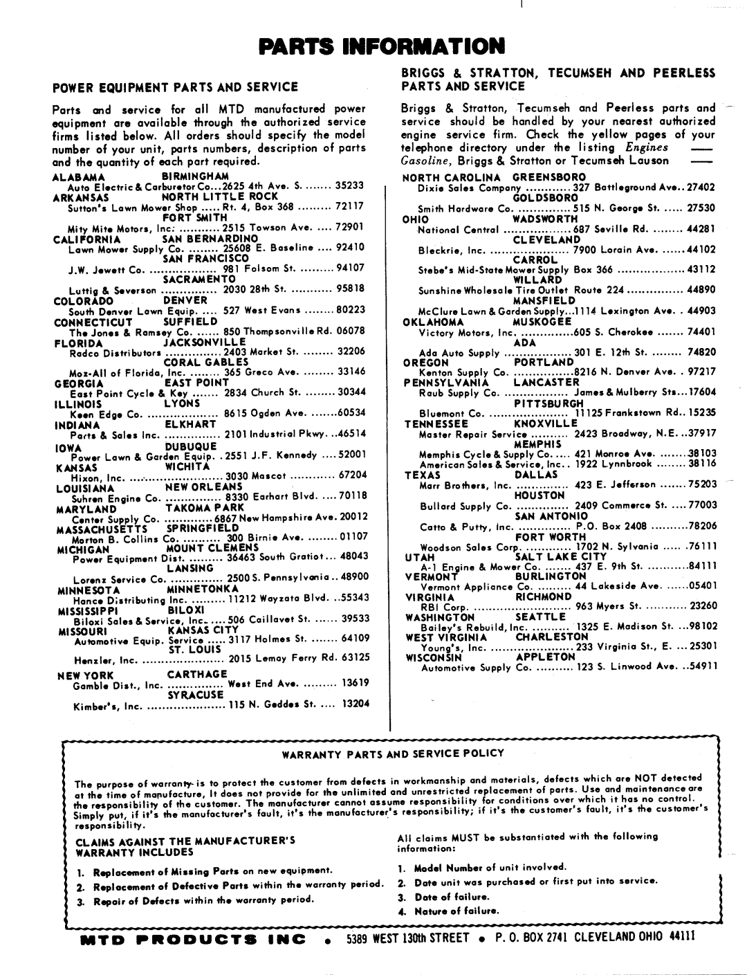 MTD 137-430A, 137-435A, 137-430-300, 137-435-300 manual 