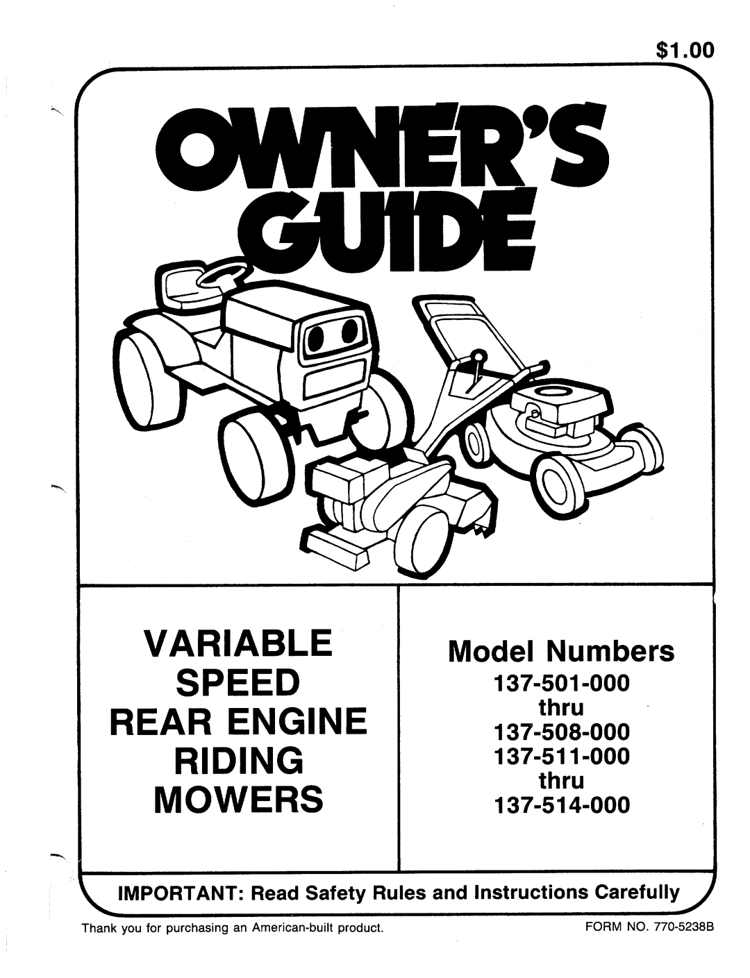 MTD 137-501-000, 137-508-000, 137-514-000, 137-511-000 manual 