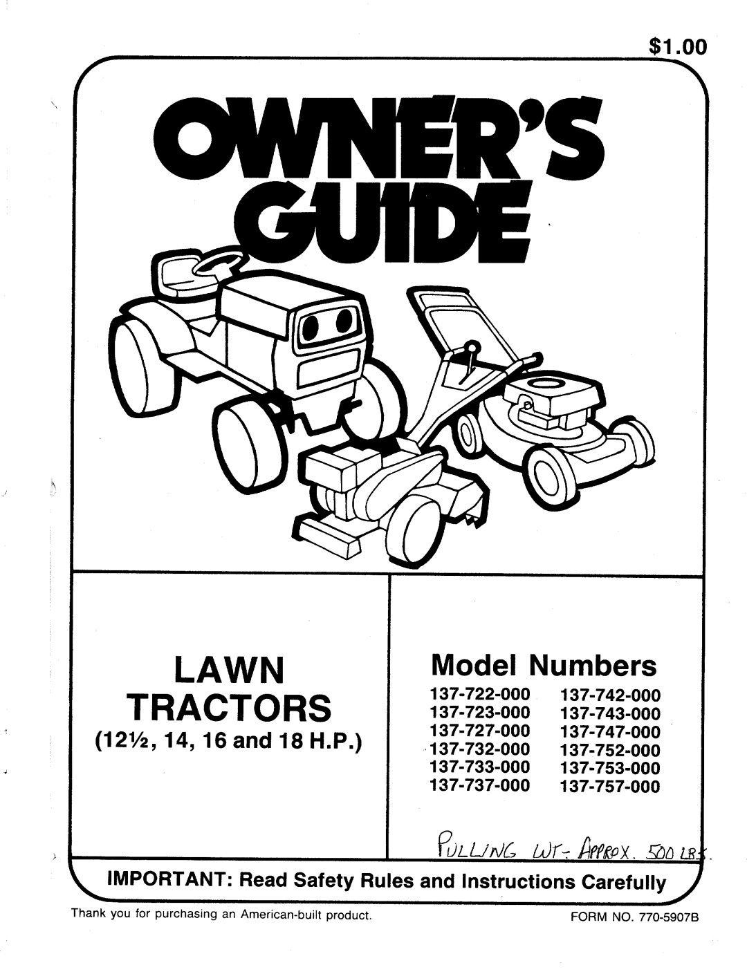 MTD 137-752-000, 137-757-000, 137-753-000, 137-732-000, 137-743-000, 137-737-000, 137-722-000, 137-733-000, 137-742-000 manual 