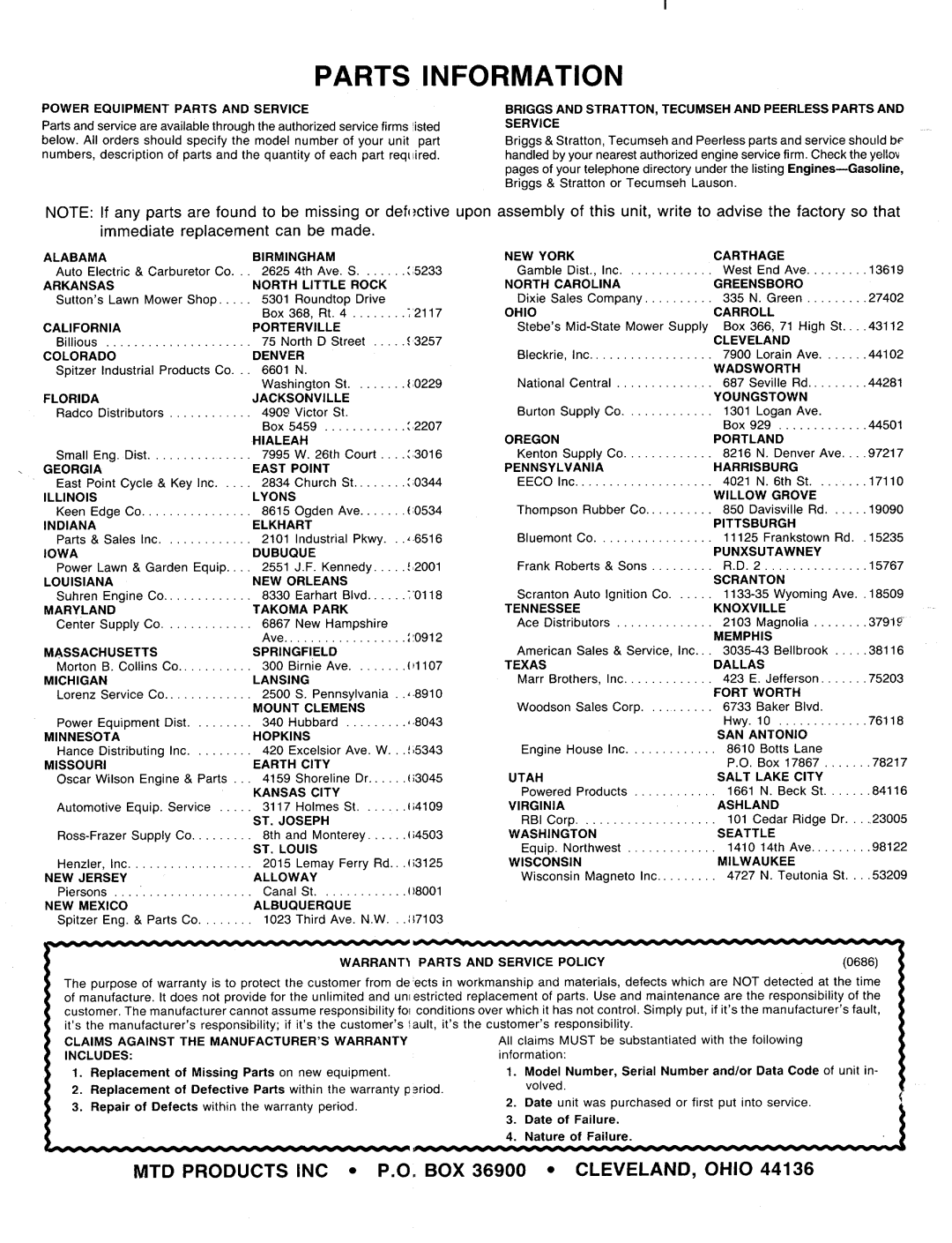 MTD 137-757-000, 137-752-000, 137-753-000, 137-732-000, 137-743-000, 137-737-000, 137-722-000, 137-733-000, 137-742-000 manual 