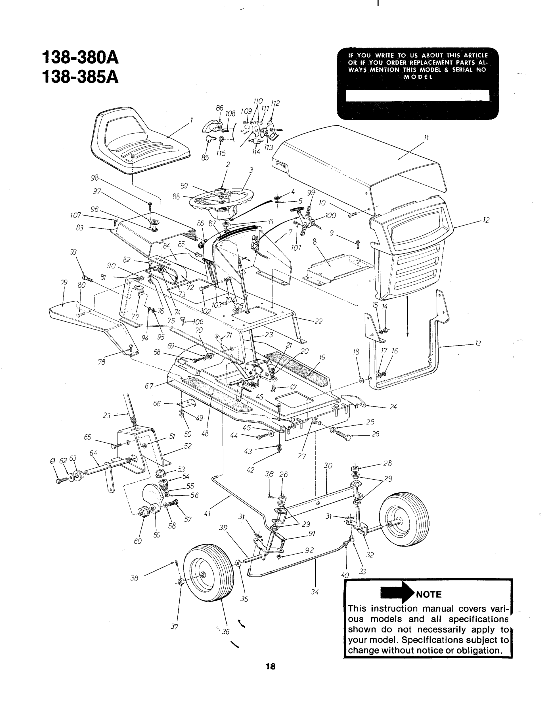 MTD 138-385A, 138-380A manual 