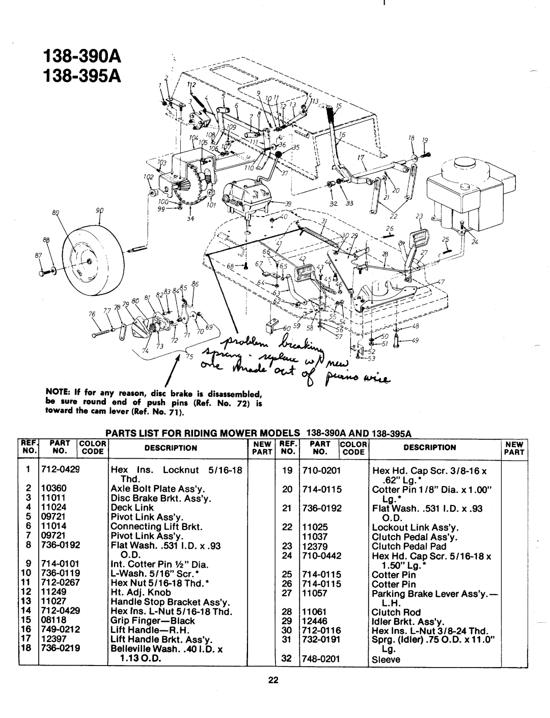 MTD 138-395A, 138-390A manual 