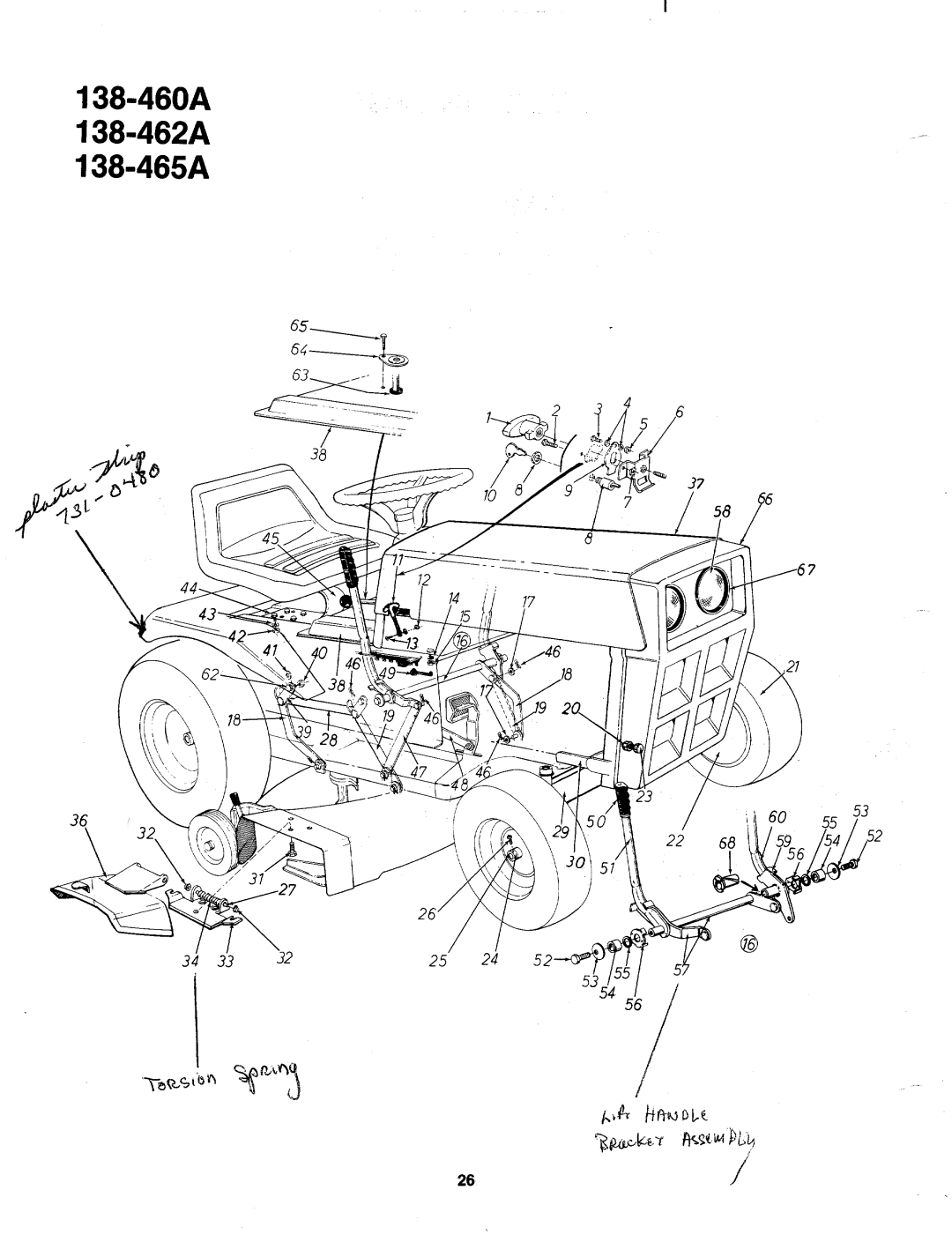 MTD 138-462A, 138-465A, 138-460A manual 