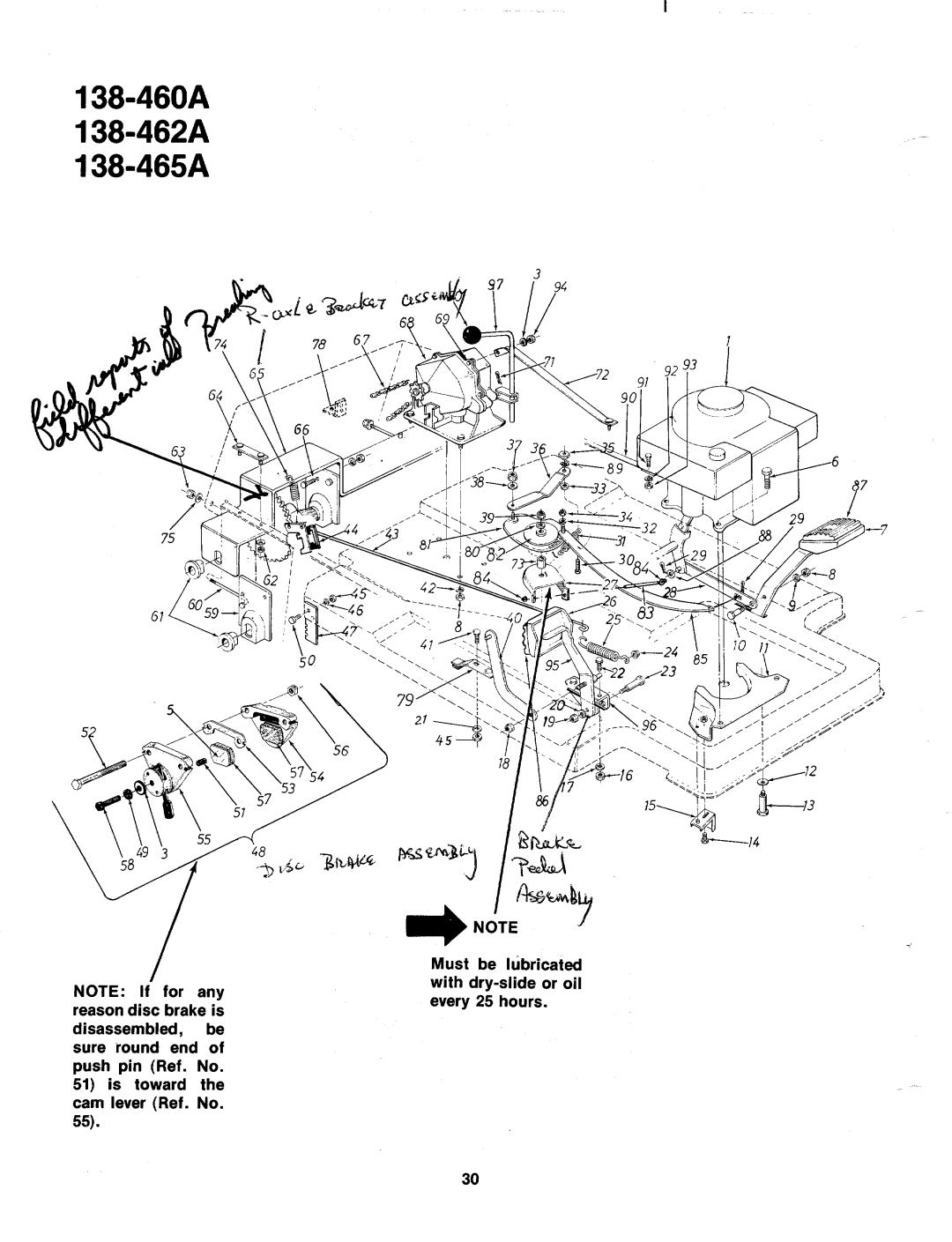 MTD 138-465A, 138-460A, 138-462A manual 