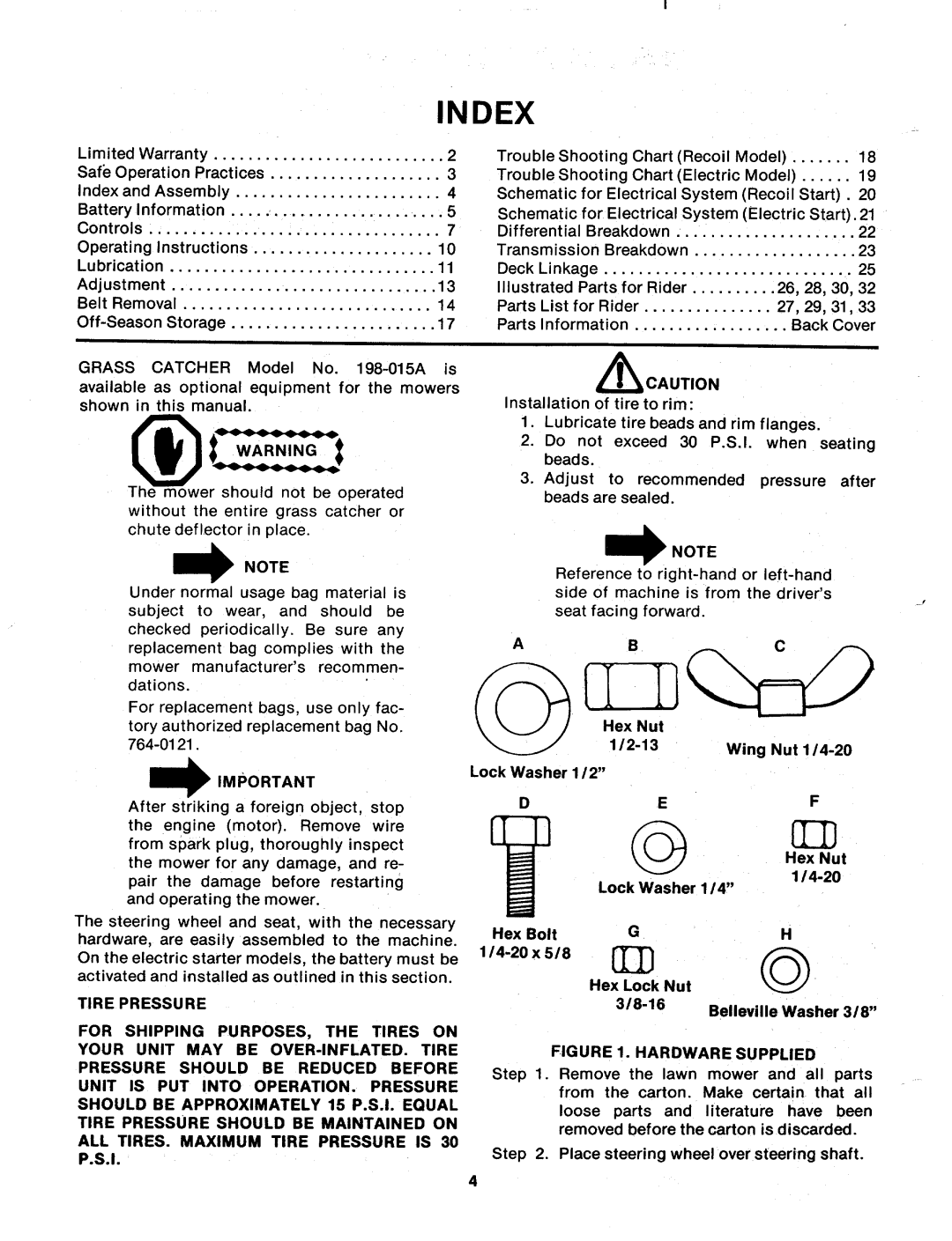 MTD 138-460A, 138-465A, 138-462A manual 