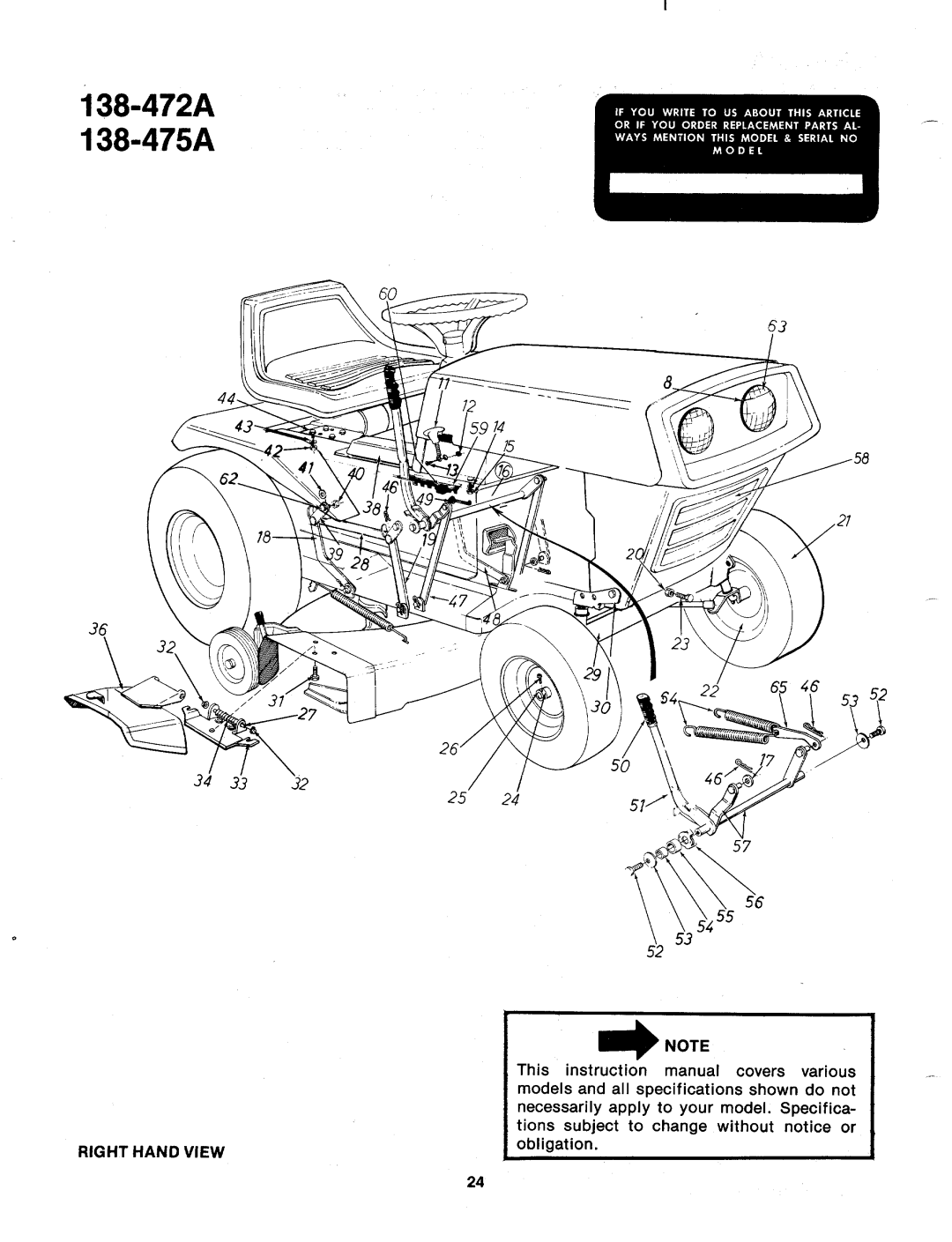 MTD 138-475A, 138-472A manual 