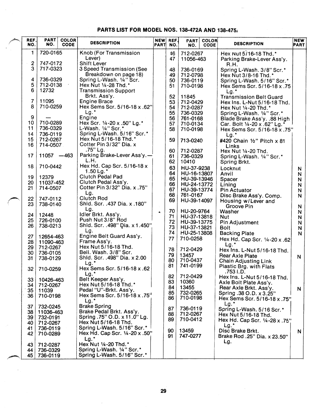 MTD 138-472A, 138-475A manual 