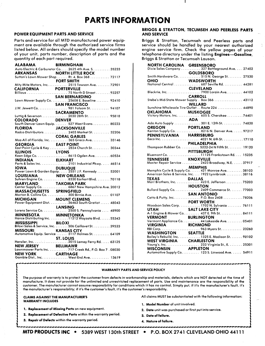 MTD 138-472A, 138-475A manual 