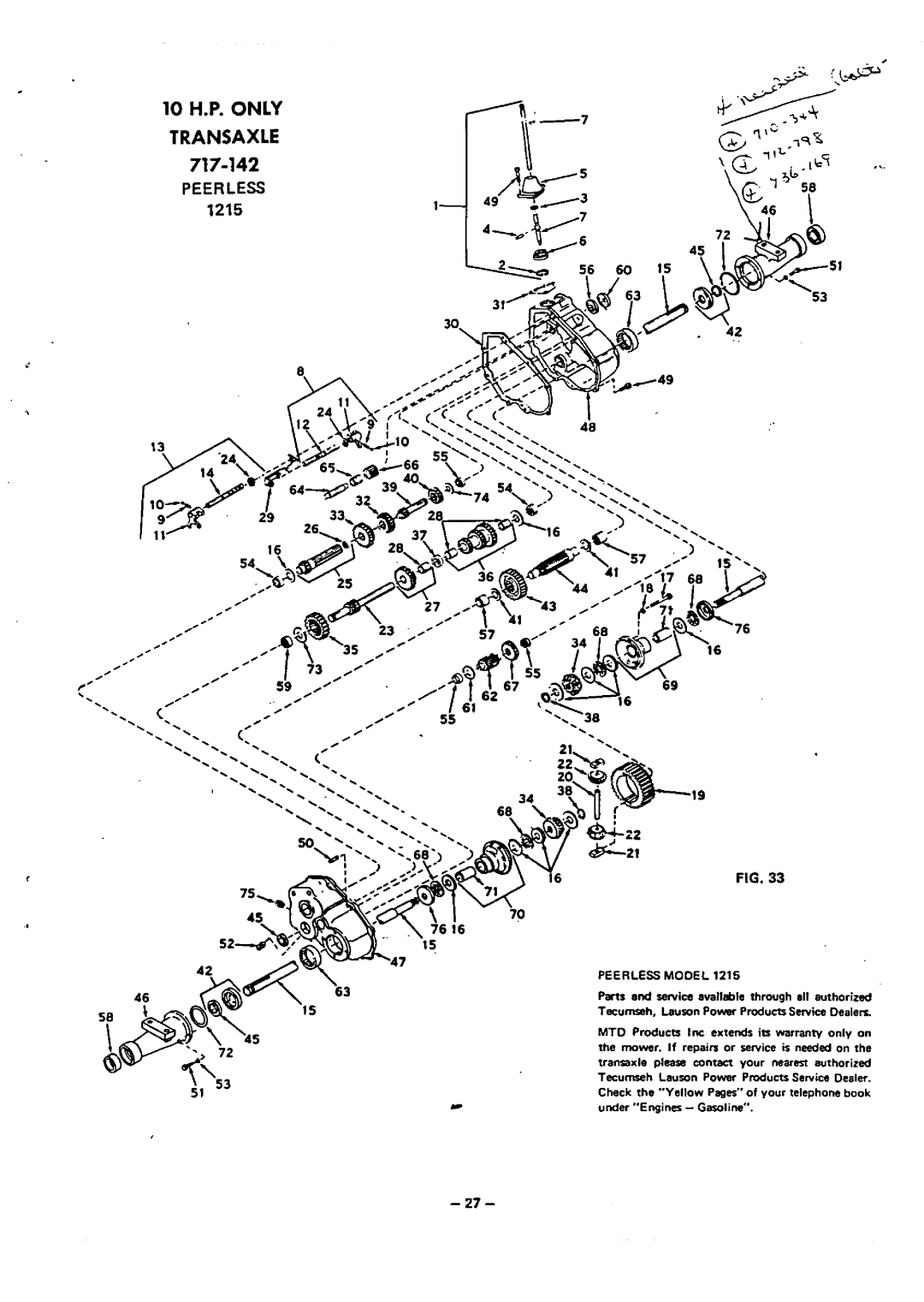 MTD 140-760 14 H.P manual 