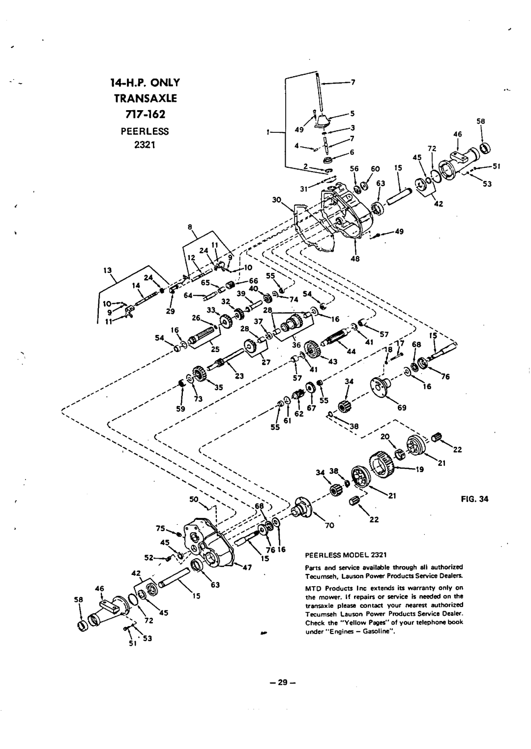 MTD 140-760 14 H.P manual 