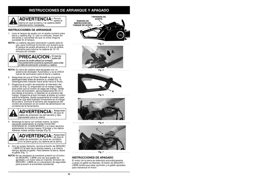 MTD 1416NT manual Advertencia Nunca, Precaucion El nivel de, Advertencia Asegúrese, Instrucciones DE Arranque Y Apagado 