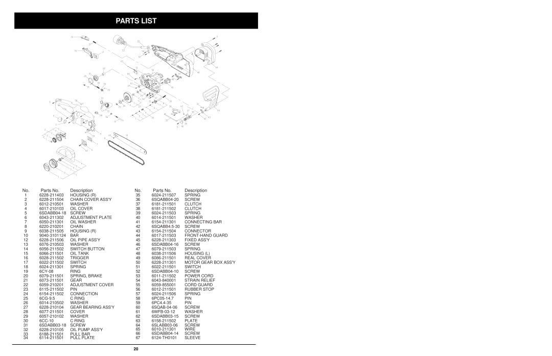 MTD 1416NT manual Parts List, Parts No, Description 