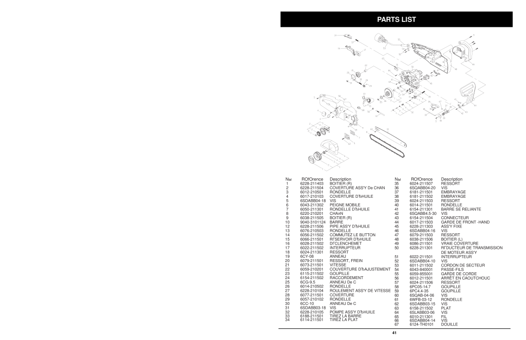 MTD 1416NT manual Parts List, RОfОrence, Description 