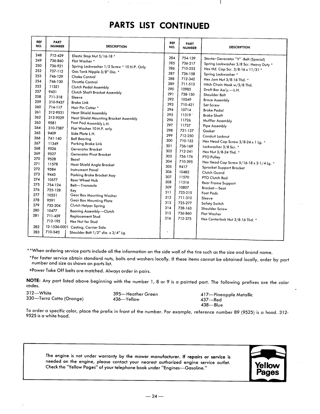 MTD 142-760, 142-960 manual 