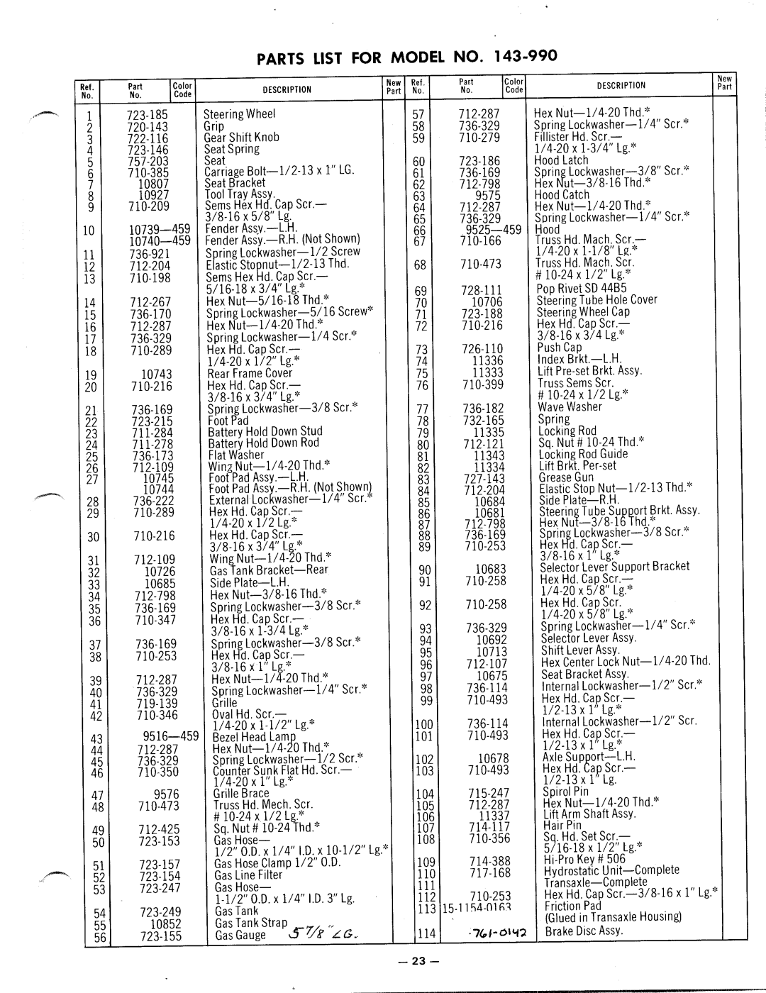 MTD 143-990 manual 