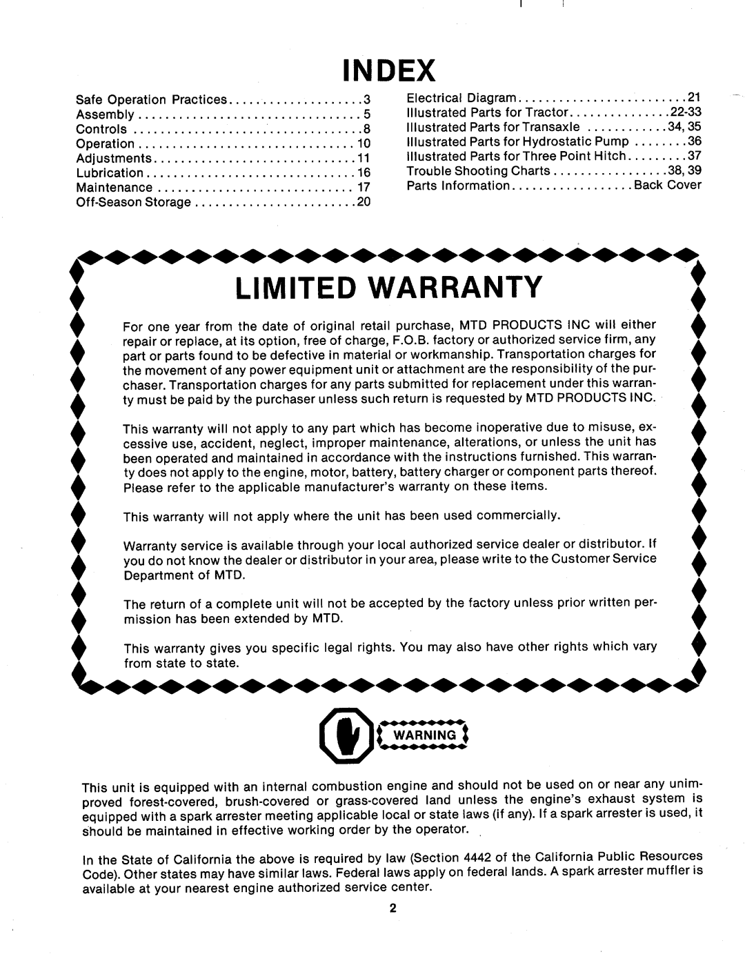MTD 143-995A manual 