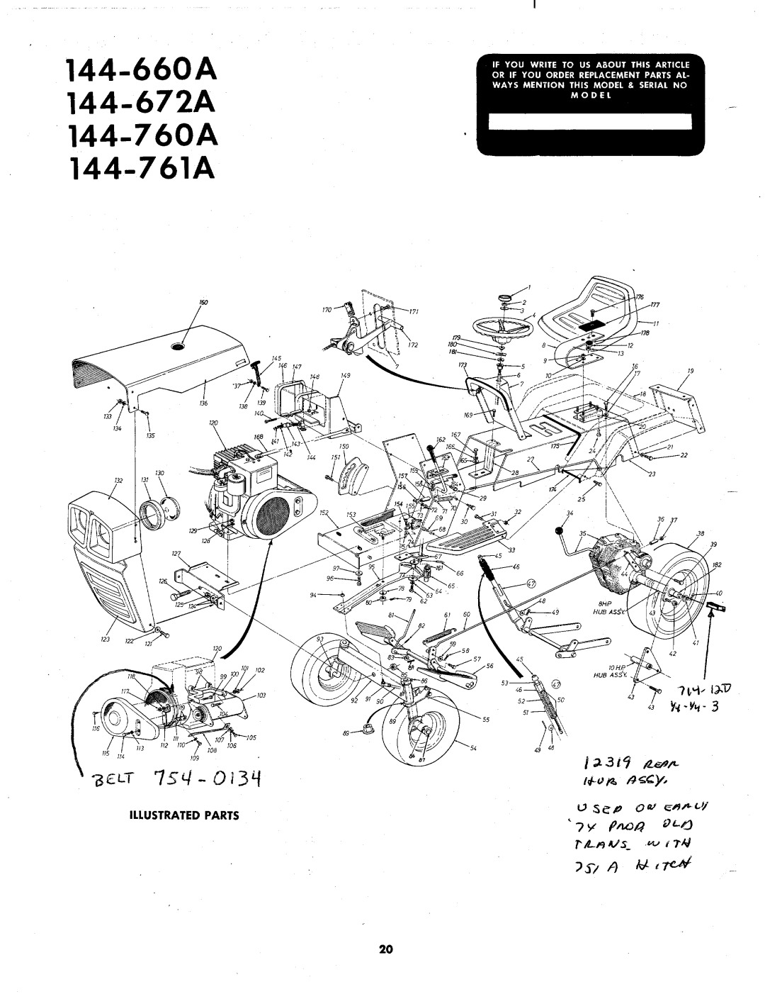 MTD 144-760A, 144-672A, 144-761A manual 