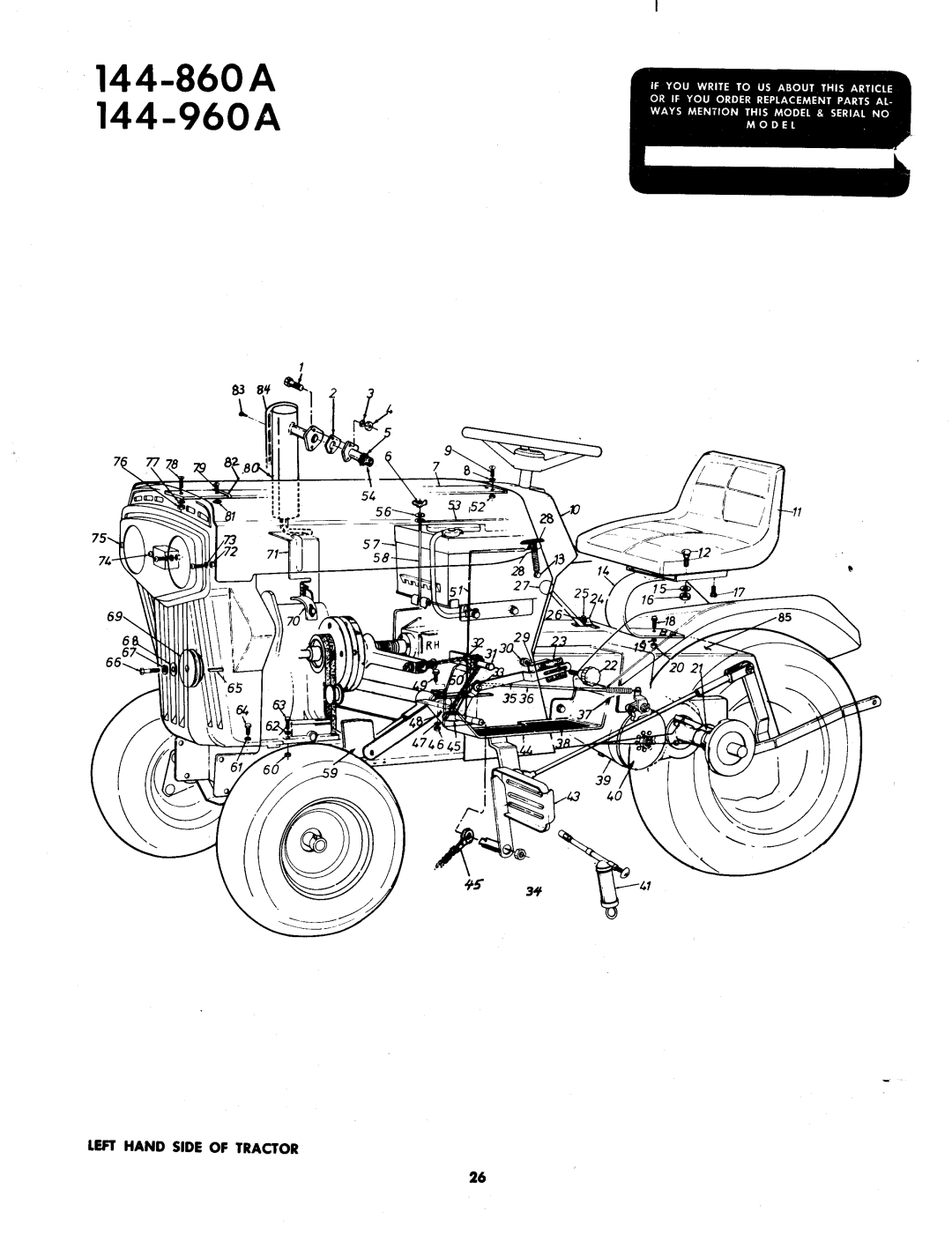 MTD 144-960A, 144-860A manual 