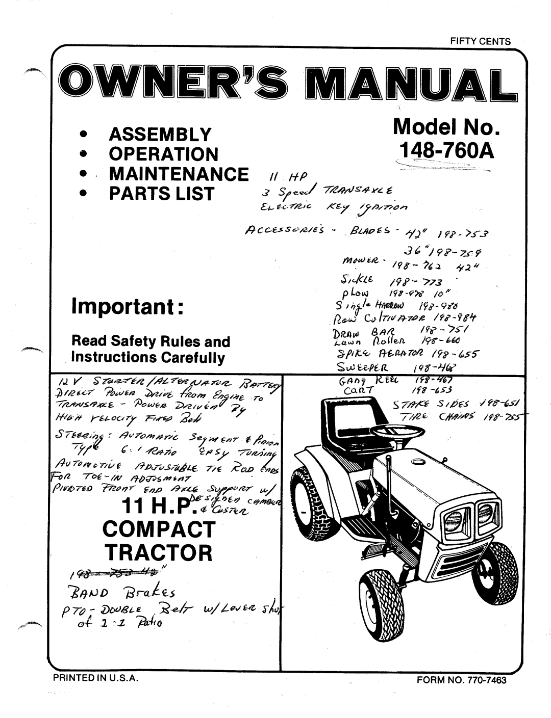 MTD 148-760A manual 