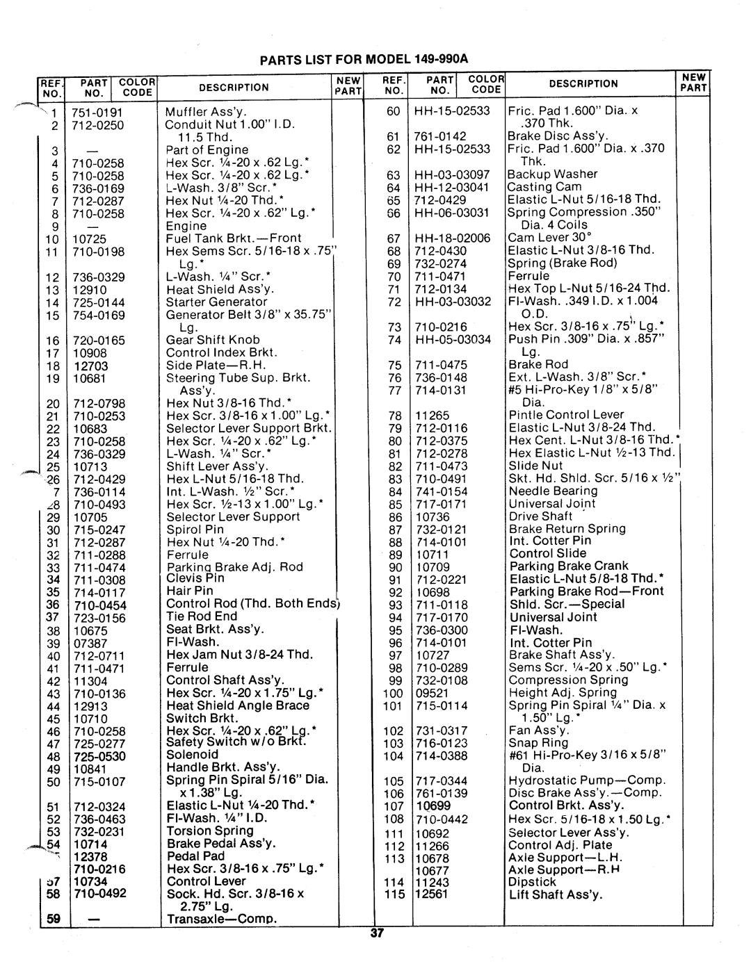 MTD 149-990A manual 