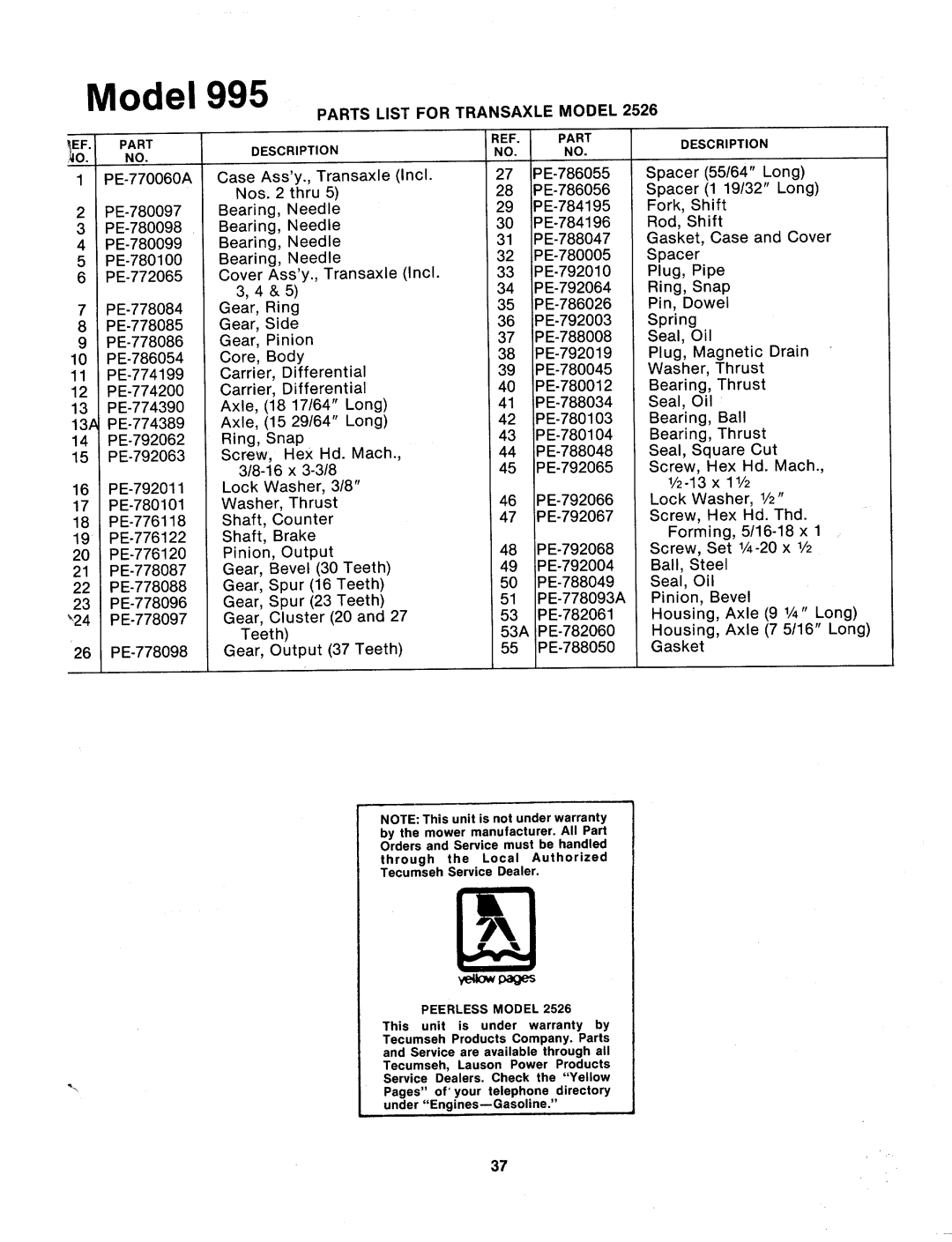 MTD 144-995-000, 14995L manual 