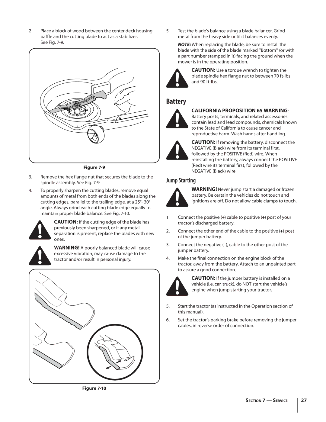 MTD 1742 warranty Battery, Jump Starting 